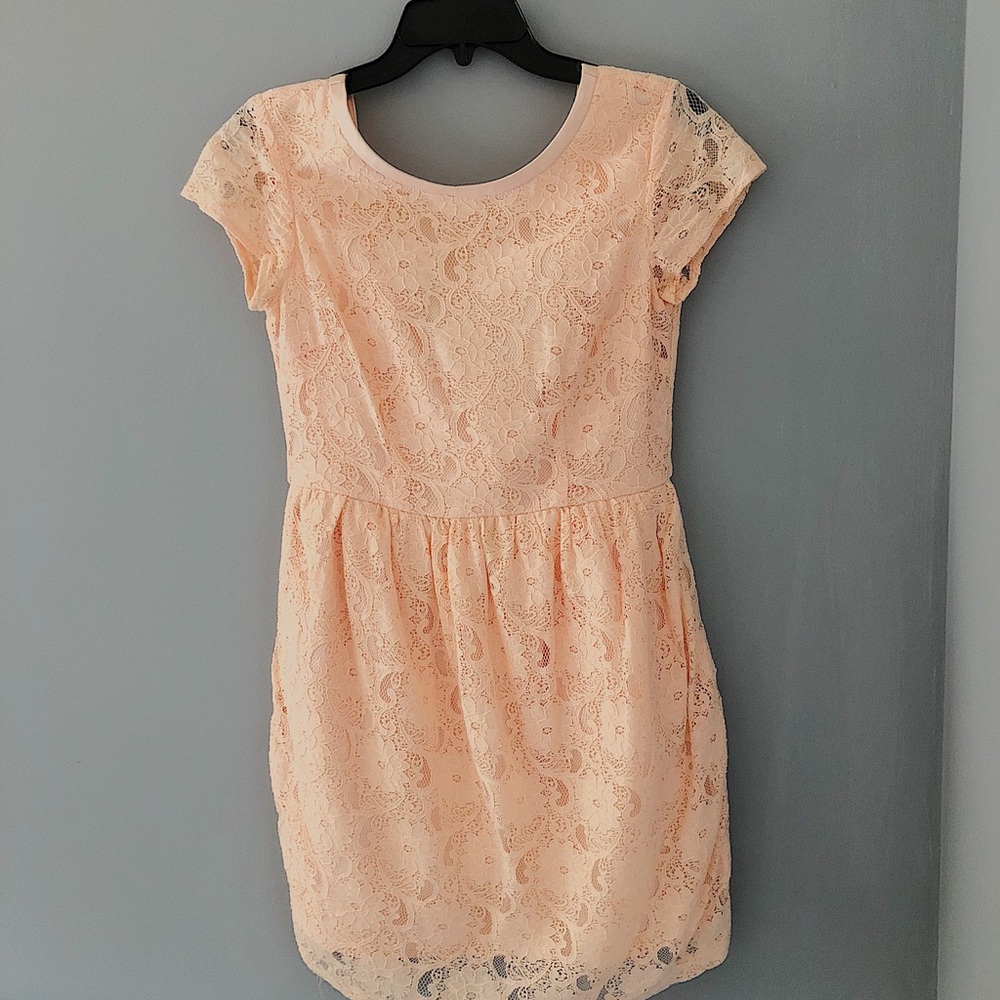 Peach H&M Laced Up Dress